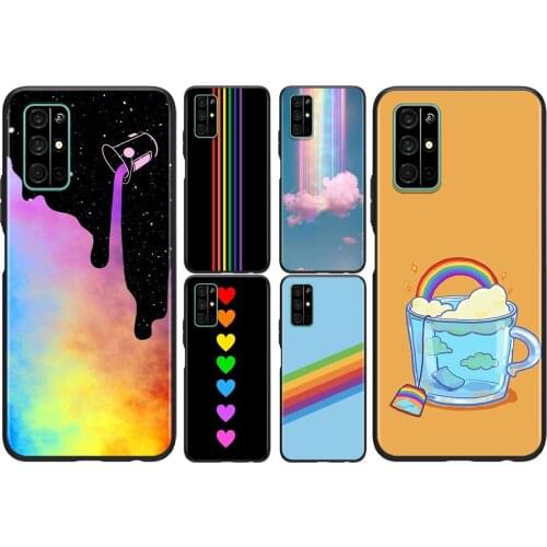 Fashion Rainbow Art For Huawei Honor 50 SE V30 View 20 V20 30i 30S 30 20S 20E 20i 20 Lite Pro Plus Soft Phone Case