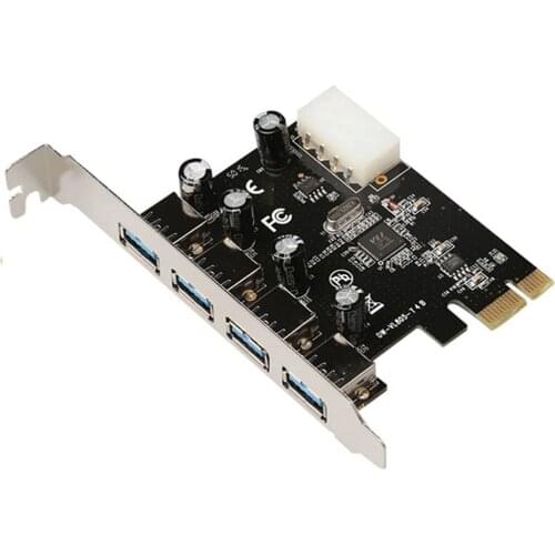 Vl805 Pcie X1 Chipset 4 Port Usb3.0 Riser Card To 4 Port Usb3.0 4 Pin Power Supply Board Pci-E Expansion Board