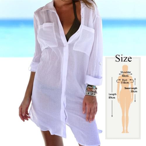 Sexy Bathing Suit Solid Color Beachwear Womens Sleeve Shirts In Spring Lovely Cat Bikini Swimwear Cover Up Summer Beach Dress