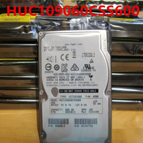 New HDD For Hgst Brand 600GB 2.5" SAS 6 Gb/s 64MB 10000RPM For Internal Hard Disk For Enterprise Class HDD For HUC109060CSS600