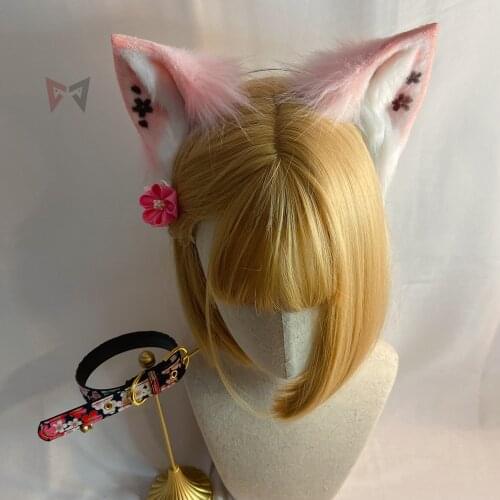 New Black Inari Cosplay Fox Ears Hairhoop Headwear Hairaccessories For Game Party Halloween Custom Made