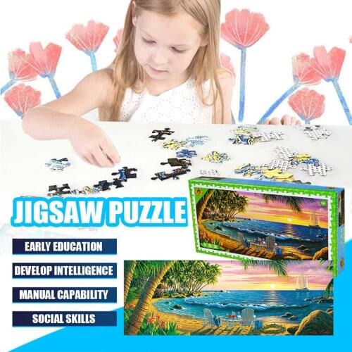 Adults Puzzles 1000 Piece Landscape Puzzle Game Interesting Educational Toys jigsaw 35.6x13.6 Inch board game Paper Puzzle