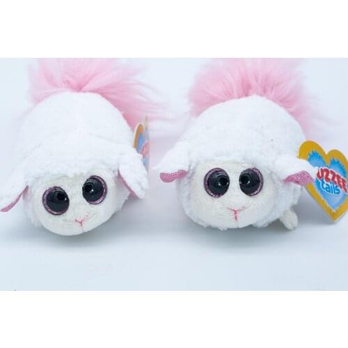 New 4" 10cm Ty Big Eyes Stuffed Peas Plush Animal Pink White Lamb Collection Sheep Doll Childrens Birthday Gift For Kids