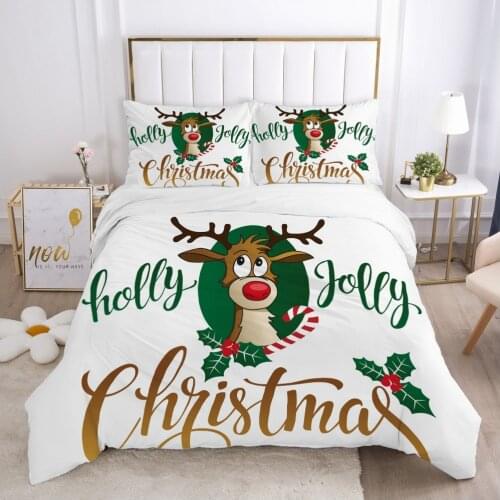 Christmas santa claus Duvet cover set 240x220 200x200 Bedding set Twin Queen King Double Bed linens Quilt cover Bedclothes deer