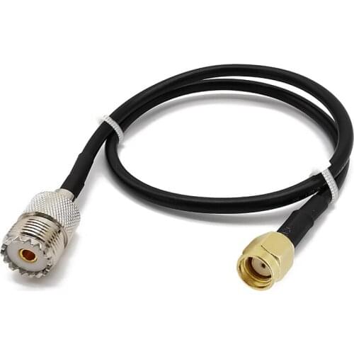 RP SMA Male to UHF PL-259 SO-239 Female LMR195 Extension Cable UHF SO239 to SMA Connector for CB Ham Radio Antenna Scanner