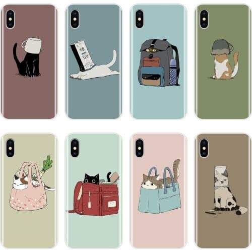 Phone Case Silicone For iPhone X XR XS MAX 8 7 6S 6 S Kawaii Cat Cute Animal Pink Soft Back Cover For iPhone 6 S 6S 7 8 Plus
