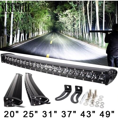 3D 120W 150W 180W 240W Super Slim Single Row Curved Led Light Bar Combo Beams For 4x4 Offroad SUV 4WD ATV Driving Work Lights