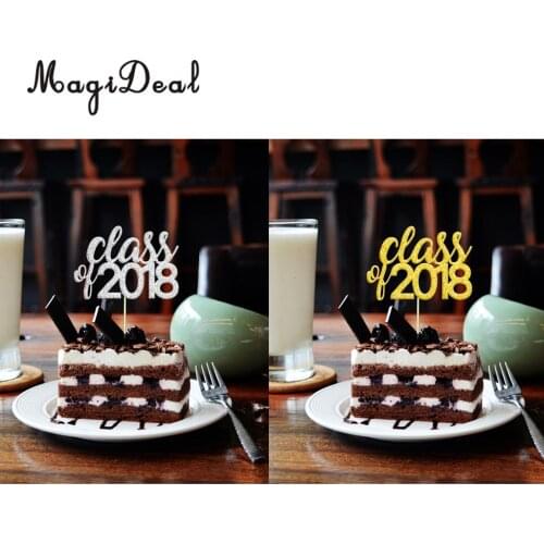 Pack of 20 Class of 2018 Cake Cupcake Toppers Congratulation Graduation Party Fruit Muffin Food Sticks