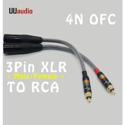 UU35 2PCS/Pair HIFI 4N-OFC RCA To 3P XLR Audio Cable / 0.2m 0.5m 1m 1.5m