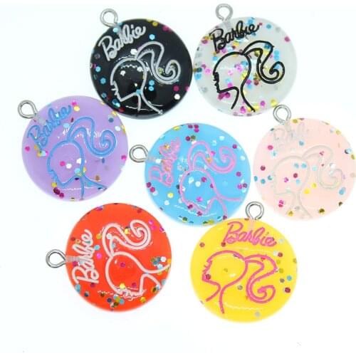 Yamily 8pcs/ 23mm Resin Cartoon Girl Charm FlatBack Pendant For Keychain Earring Necklace DIY Fashion Jewelry Making Accessories