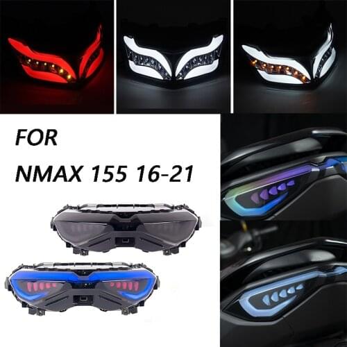 For Yamaha Nmax155 Nmax 155 2016-2021 LED 12V Moto Brake Tail Light Taillight Rear Lamp Integrated Turn Signal Scooter Accessory