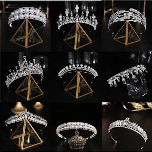 Rhinestone Crystal Tiara Diadem Queen Crown Princess Tiaras Bridal Hair Jewelry Party Wedding Hair Accessories Women Headpiece