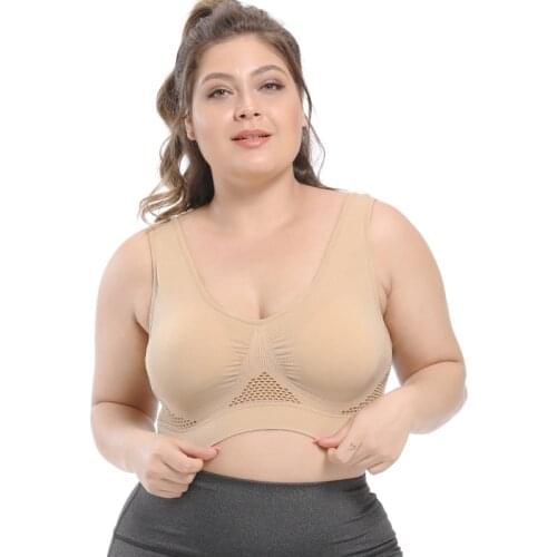 Plus Size Women Mesh Sport Yoga Bra Fitness Gym Bra Tops Tank Top Sports Bra Push up Sport Bra Brassiere Bustiers & Corsets