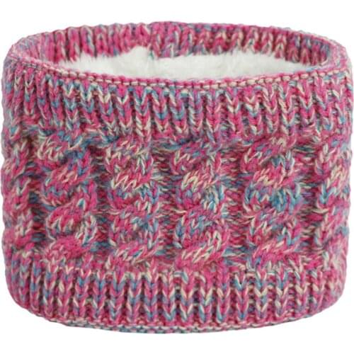 2020 Winter Boys Girls Warm Knitted Ring Scarves Thick Elastic Knit Mufflers Children Neck Warmer Boys Girl Plush Scarf Collar