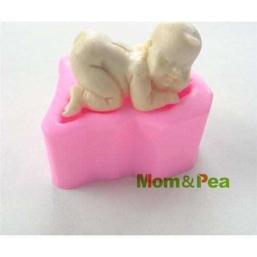 Mom&Pea 0422 Free Shipping Baby Boy Silicone Soap Mold Cake Decoration Fondant Cake 3D Mold Food Grade Silicone Mould