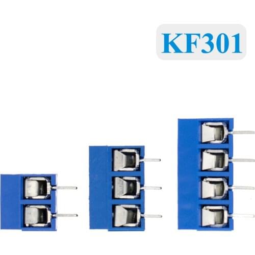 10pcs KF301 2P/3P/4P Blue KF301-5.0 KF301 Screw 5.0mm Straight Pin PCB Screw Terminal Block Connector Splicing type