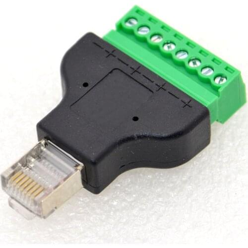 10PCS New Network Connector RJ45 Socket To 8-Bit Terminal RJ45 To 8Pin Solderless Adapter Terminal Wholesale Free Shipping