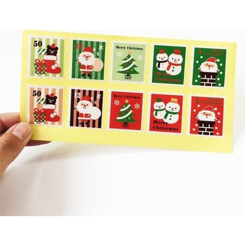 1000 Pcs/lot Christmas Series Label Stamp Sticker DIY Girl And Deer Stamp Styling Seal Gold Color Sealing Label Christmas Gift