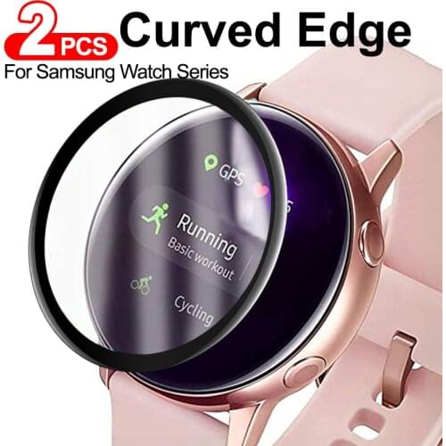 2Pcs 30D Screen Protector for Samsung Galaxy watch Active 1 2 44mm 40mm Gear Fit2 Soft Curved Edge Ultra-thin Full Film Cover