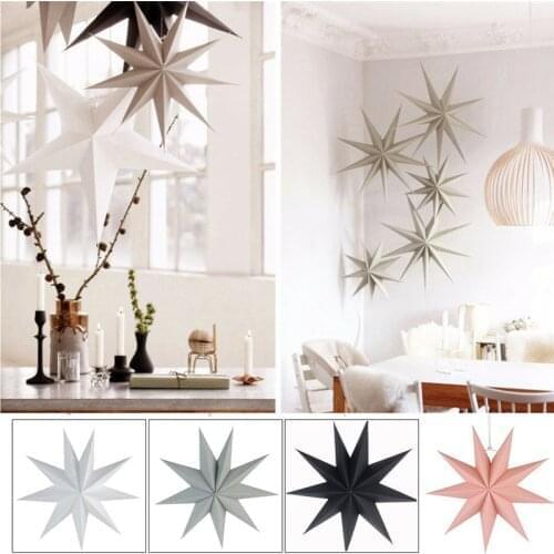 2021 3D Paper Star Lantern New Year Decoration Hanging Star Lantern For Wedding Decor Home Halloween Christmas Party Decoration