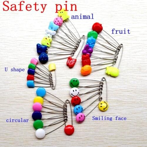 50pcs/set 4-5.5cm Baby convenient and practical anti-rebound stainless Multicolor safety pin brooch multicolor Baby Care