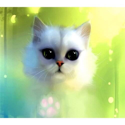 Big Eyes Cat Embroidery Mosaic Craft Square/round Full Drill Diamond Painting Diy Kits Needlework Picture By Numbers Sale