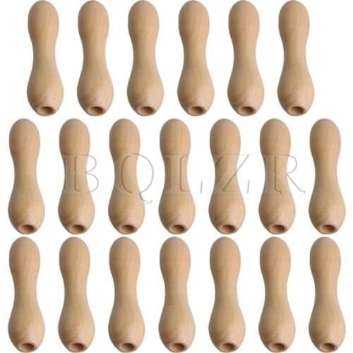 BQLZR 9x2.5cm Wood color Wooden File Handle Fit File Tool Hardwood DIY Small Handle Free Gifts Park of 20