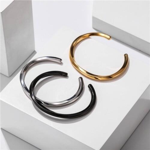 Stainless steel bangle men jewelry High quality twisted pulseras for women open style bijoux femme pulseras mujer bijoux
