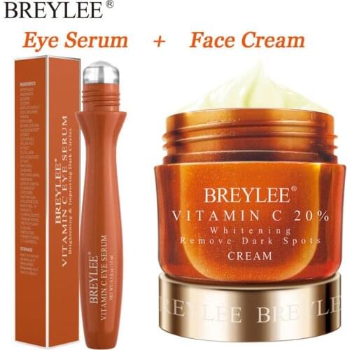 BREYLEE Fast Whitening Freckle Cream Remove Dark Circles Eye Serum Kit Brighten Melanin Remove Dark Spots Whiten Skin Care Set