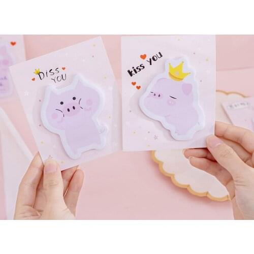 CXZY Pink pig animal sticky note planner sticker index tabs scrapbooking cute kawaiI memo pad items office list post kawai 3B840