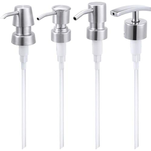 Stainless Steel Liquid Lotion Dispenser Soap Shampoo Pump Head Replacement For Shower Gel Pump Jar Tube Bathroom Tools