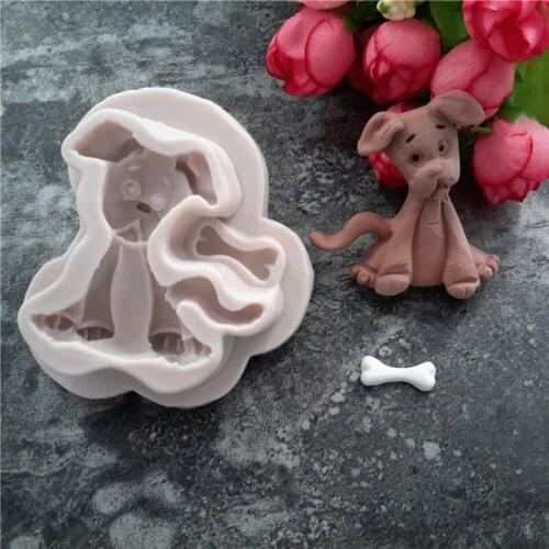 DIY 3D Dog Shape Food Grade Silicone Cake Decorating Mold Tool Soap Sugar Chocolate Cake Molds Fondant Decoration Bakeware Tools