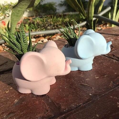 Molds for Concrete Flower Pot Cute Cartoon Elephant DesignCement Molds Succulent Plants Pot Mold Concrete Planters Molds