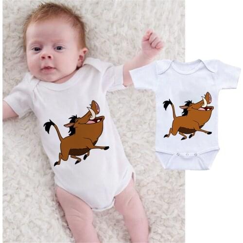 Baby Rompers 2021 New Fashion Animal Print Cartoon Lion King Newborn Jumpsuit Baby Boys Girls Bodysuit Printed Baby Clothes