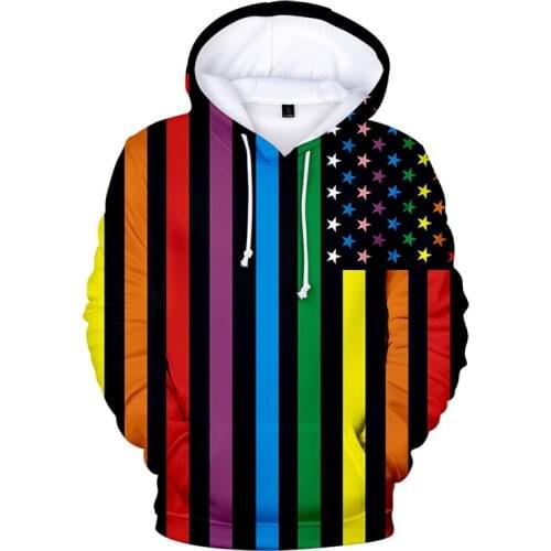 The Colours Of The Rainbow 3D Hoodie Mens Gay Leisure Long Sleeve Harajuku Hooded Sweatshirt Personality Pullovers Coats