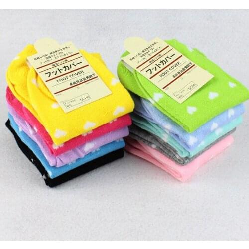 High Quality Fashion New Women Socks Cute Lovely Heart-shaped Candy Color Ankle Boat Short Sock 10 Mix Colors Free Shipping