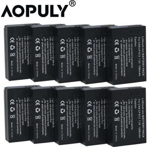 Wholesale 10Pcs/lot 7.2v 1200mAh LP-E12 LP E12 LPE12 Li-ion Rechargeable Battery For Canon 100D Kiss X7 Rebel SL1 EOS M Camera