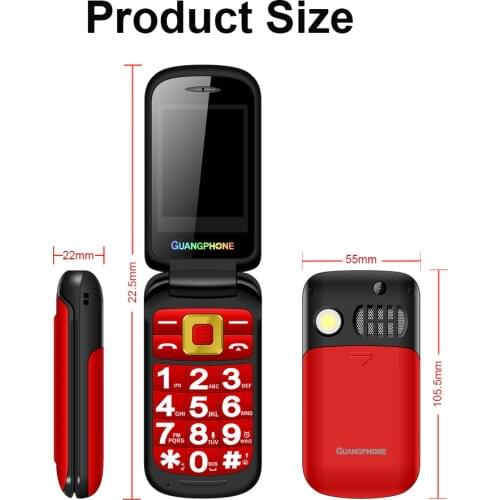 Original Phone L136 One-touch dial SOS Magic Voice Bluetooth Flashlight Dock Charger Vibration Flip Cellphones Russian language