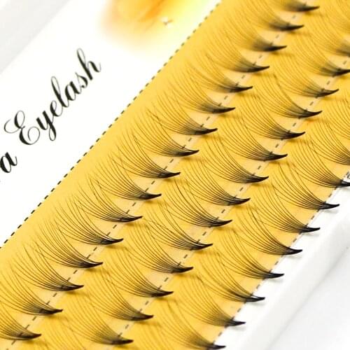 Grafting World 10D Adhensive Root Individual eyelash 60 Pcs Make Up Cluster Russia Volume
