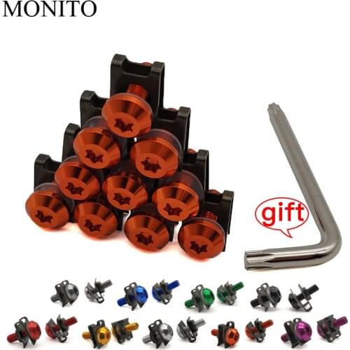 10 PCS CNC For SUZUKI RMZ250 RMZ450 DRZ400SM RMZ 250 450 DRZ 400 SM Motorcycle Fairing Screws Custom Moto Body Spring Nuts Bolts