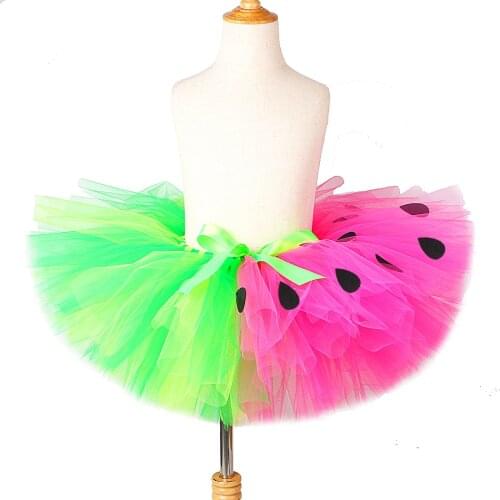 Fluffy Strawberry Tutu Skirt for Girls Toddler Watermelon Tulle Skirts for Kids Birthday Party Costumes Baby Girl Cute Tutus