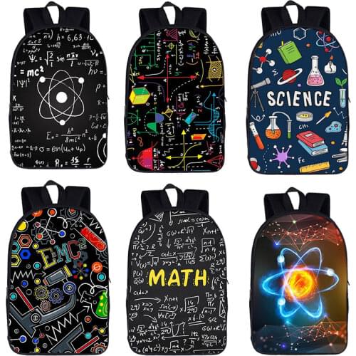 Mathematical Formula/Chemistry Experimental Backpack Youth School School Bag Travel Large Capacity Storage Bag Woman Backpack