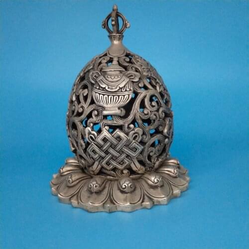 Antique MingDynasty silver censer,Carved louts, Home Decoration,best collection & adornment