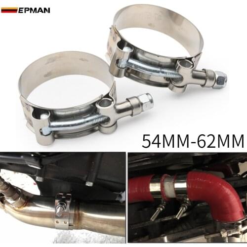 2.0" INCH (54MM-62MM) SILICONE TURBO HOSE COUPLER T BOLT SUPER CLAMP KIT EP-KG54