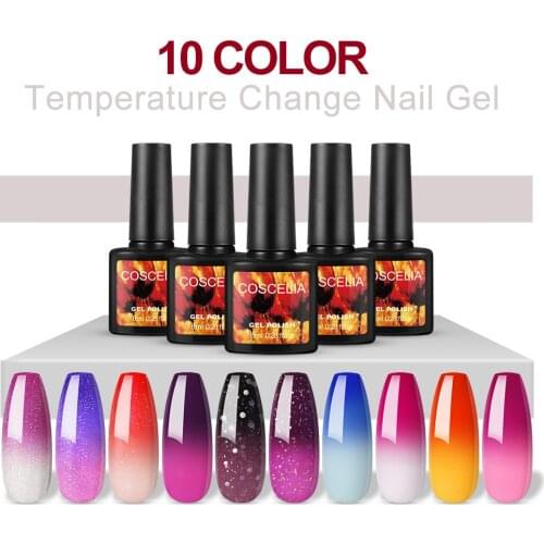 COSCELIA 8ML Thermo Changing UV Gel Nail Polish Soak Off UV & LED Nail Gel Summer Trend Color Temperature Varnish