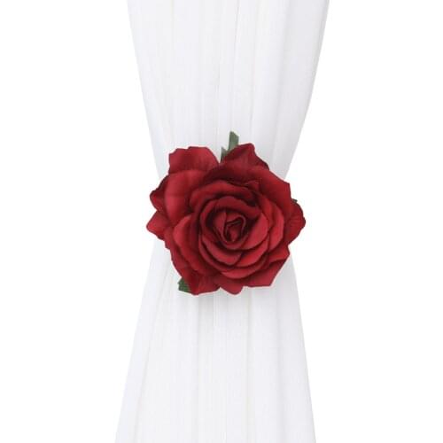 Curtain rope straps A pair of magnet curtain clips tie flowers decorative curtain buckle straps Creative cute