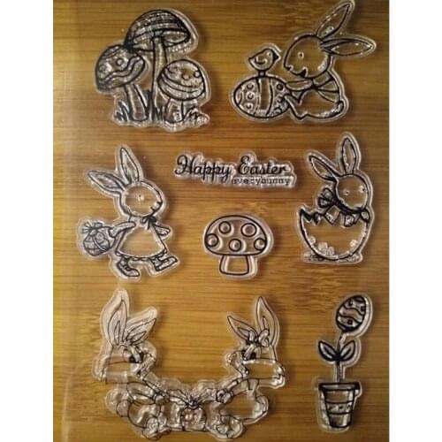 Lively Mushroom Rabbit Transparent Clear Stamps /Card Making/ Silicone Seals Roller Stamp for DIY Scrapbooking Photo Album