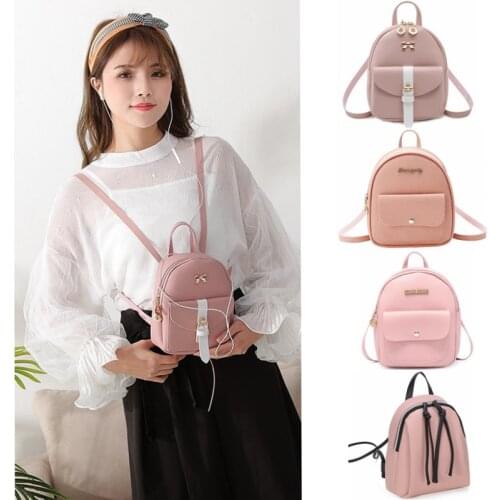 Mini Backpack Women PU Leather Small School Bags Fashion Bagpack for Teenage Girl