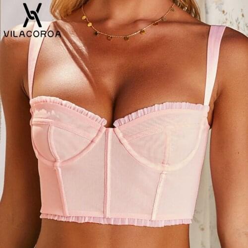 Sleeveless Off Shoulder Women Tube Tops camis Splice Sexy Pink Basic Sling Crop-Top Slim Backless High Street Female T-Shirt