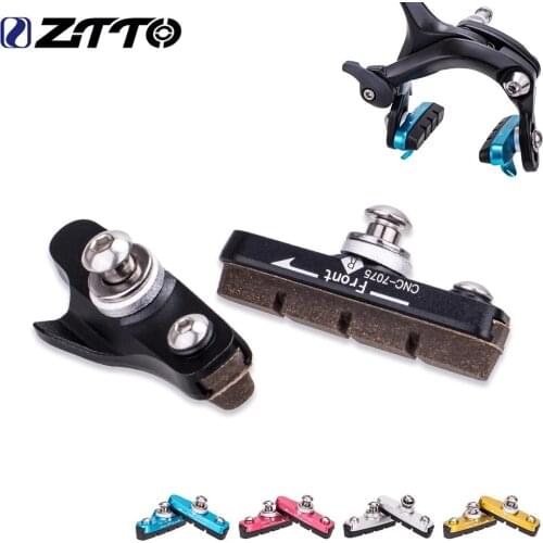 ZTTO Road Bike Caliper Brake Pad Replaceable Rubber CNC Aluminum Shell Block Lightweight Braking Shoes For Carbon Part Pads
